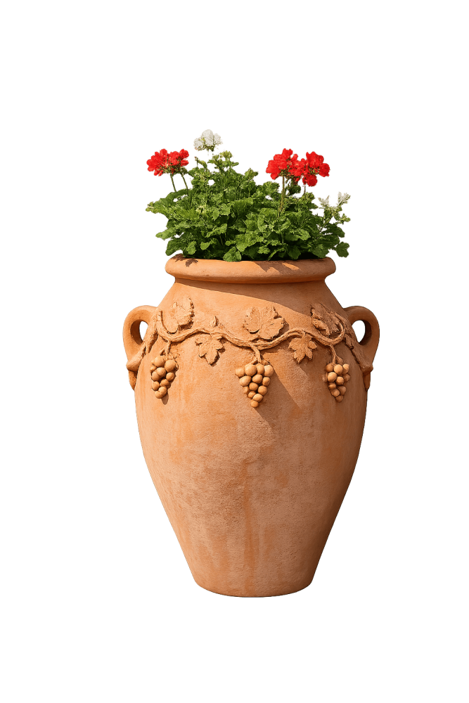 Cruche avec decor de vignes